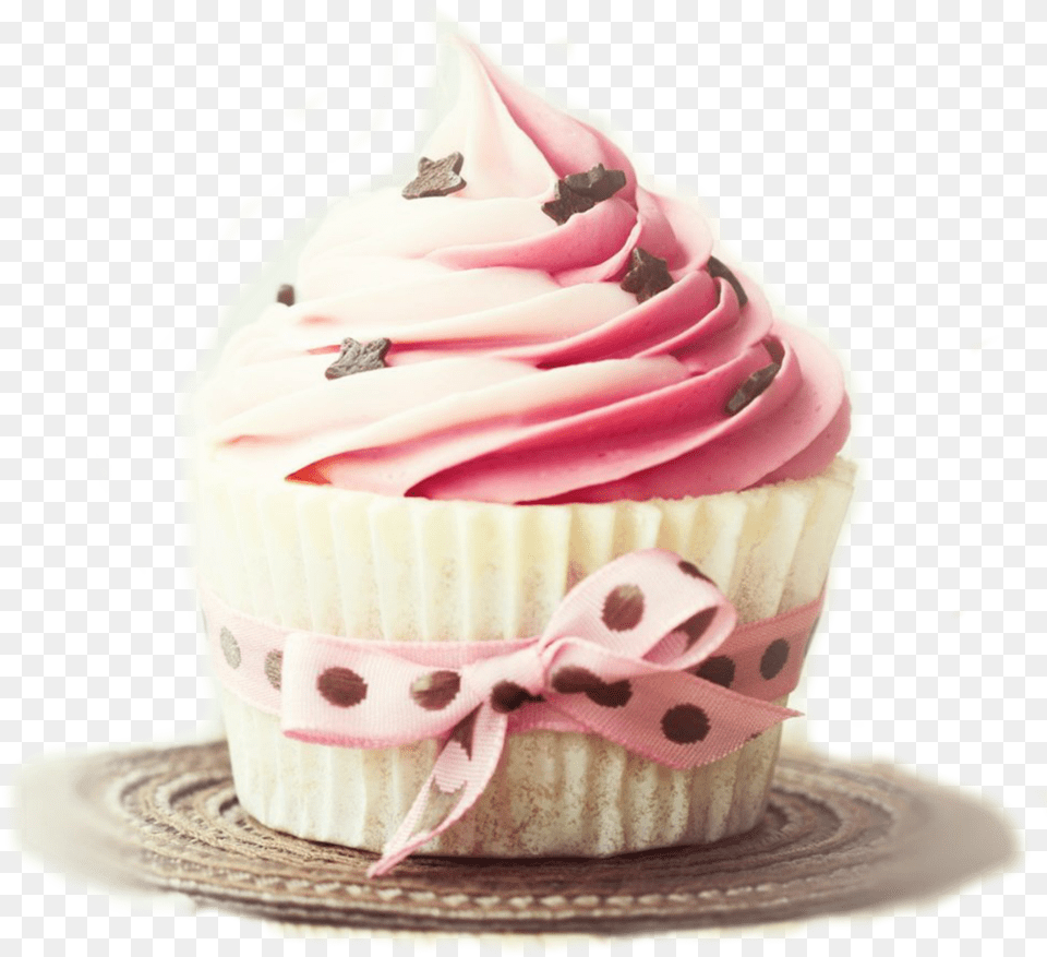 Birthday Cupcake Birthday Cupcake Pink, Cake, Cream, Dessert, Food Png Image