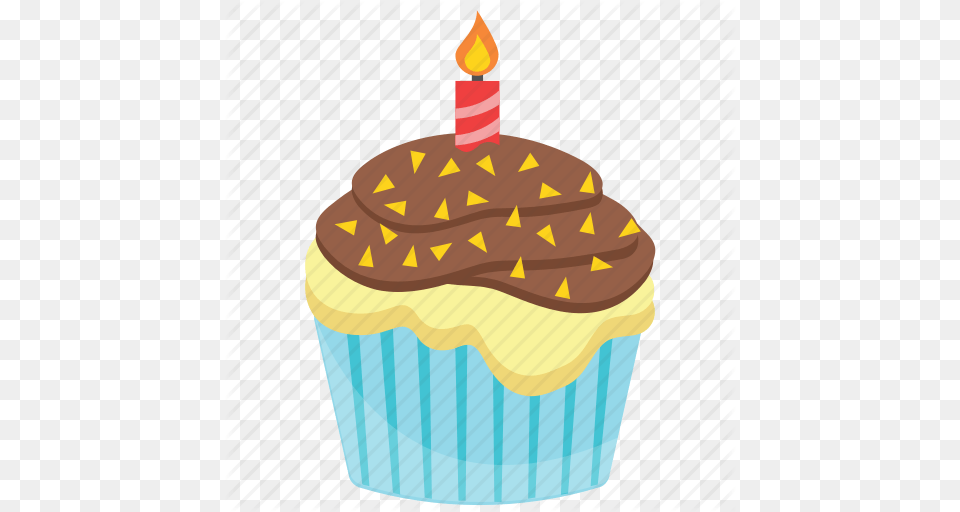 Birthday Cupcake Birthday Muffin Chocolate Cupcake Cupcake, Cake, Cream, Dessert, Food Free Png Download