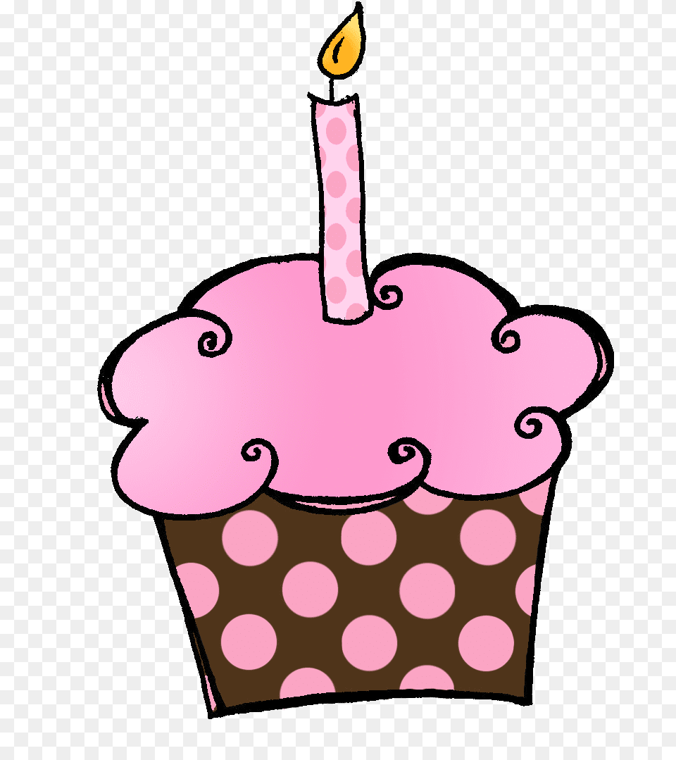 Birthday Cupcake Clipart Black And White Hello Kitty Coloring, Dessert, Cake, Food, Cream Free Png