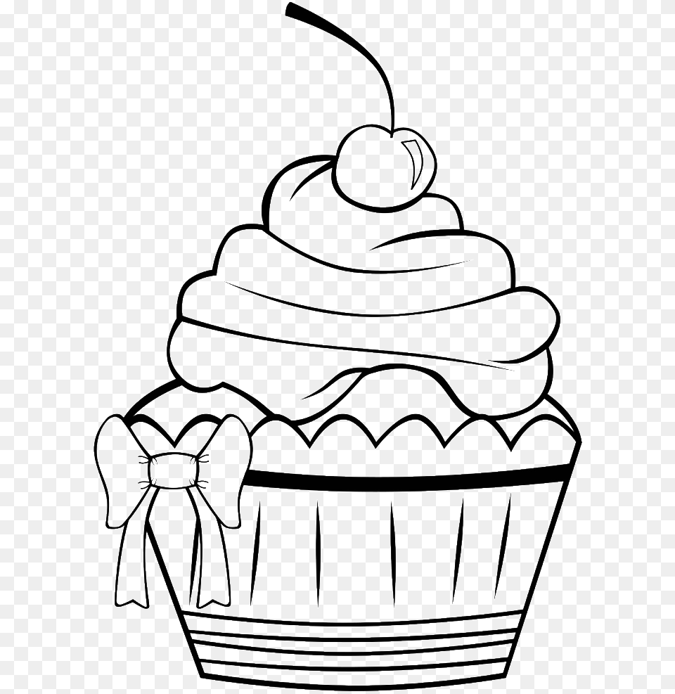 Birthday Cupcake Coloring, Cake, Cream, Dessert, Food Png
