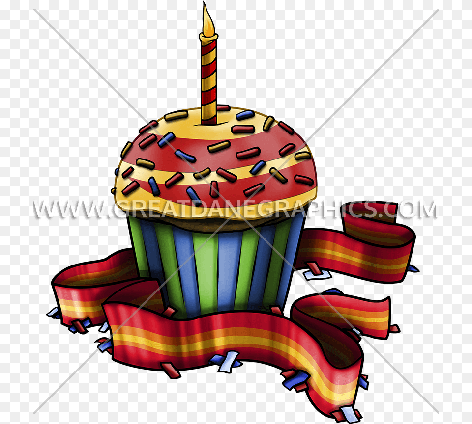 Birthday Cupcake Production Ready Artwork For T Shirt Printing Birthday Cake, Dessert, Food, Birthday Cake, Cream Free Png Download