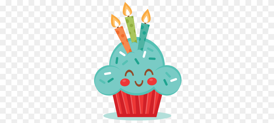 Birthday Cupcake Svg Scrapbook Cut File Cute Birthday Cupcake Clipart, Cake, Cream, Dessert, Food Free Png Download