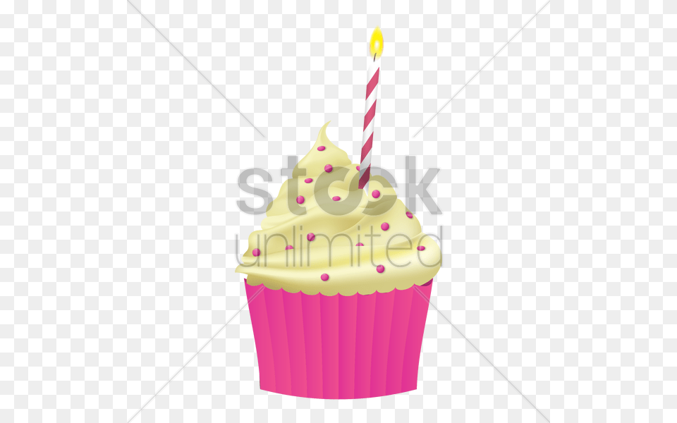 Birthday Cupcake Vector, Cake, Cream, Dessert, Food Free Png Download