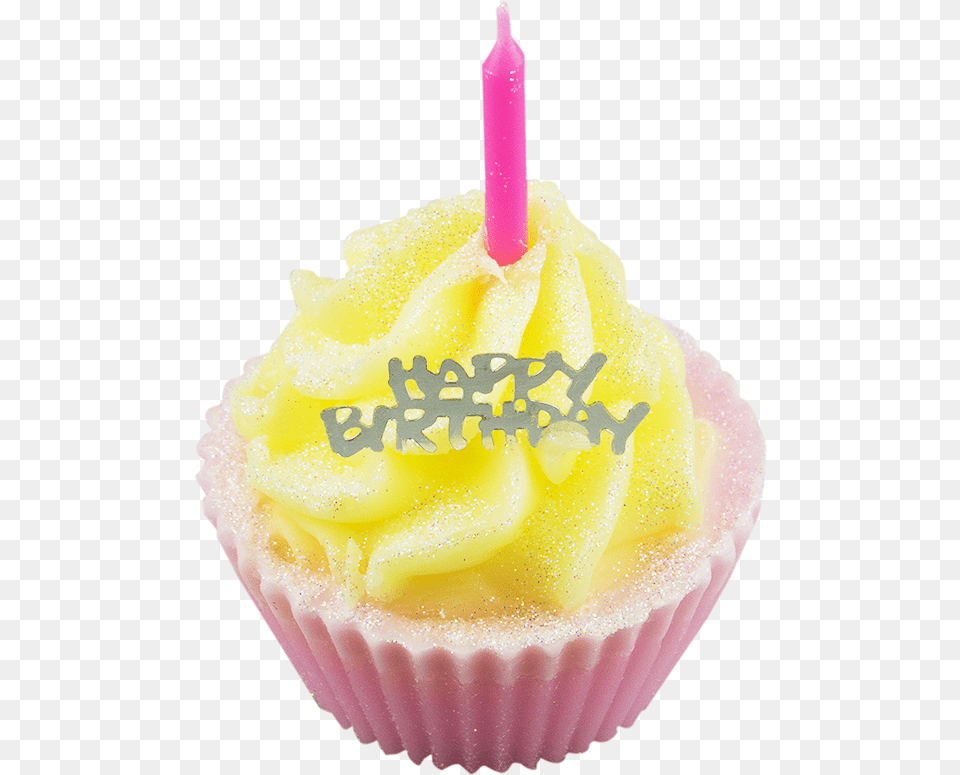 Birthday Cupcake With Lots Of Candles Happy Birthday To You Cup Cake, Cream, Dessert, Food, Icing Png Image