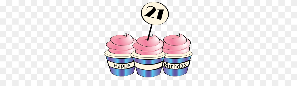 Birthday Cupcakes, Cake, Cream, Cupcake, Dessert Png Image