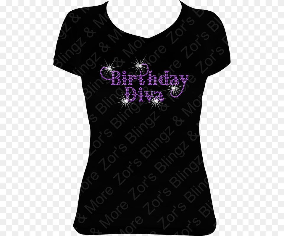 Birthday Diva Rhinestone Design T Shirt My 50th Birthday Shirt, Text, Blackboard Free Png