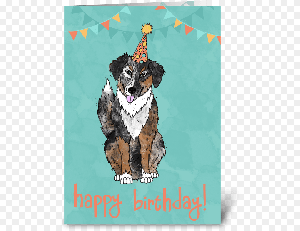 Birthday Dog Greeting Card Australian Shepherd Happy Birthday, Greeting Card, Mail, Envelope, Clothing Free Png