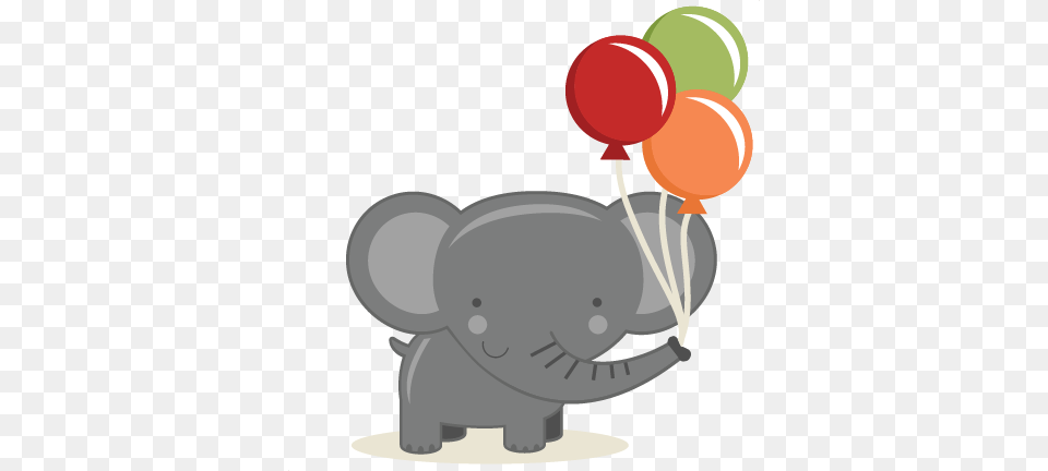 Birthday Elephant Svg Cut File Birthday Svg Files Birthday Birthday Elephant Clipart, Balloon, Animal, Mammal, Wildlife Png