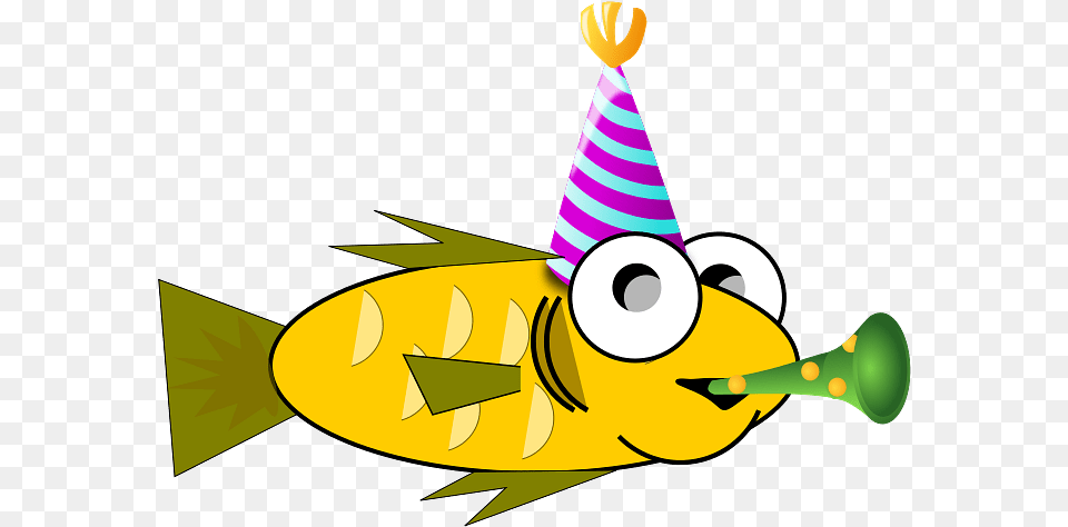 Birthday Fish Stickpng Happy Birthday Clip Art Fish, Clothing, Hat, Party Hat Free Transparent Png