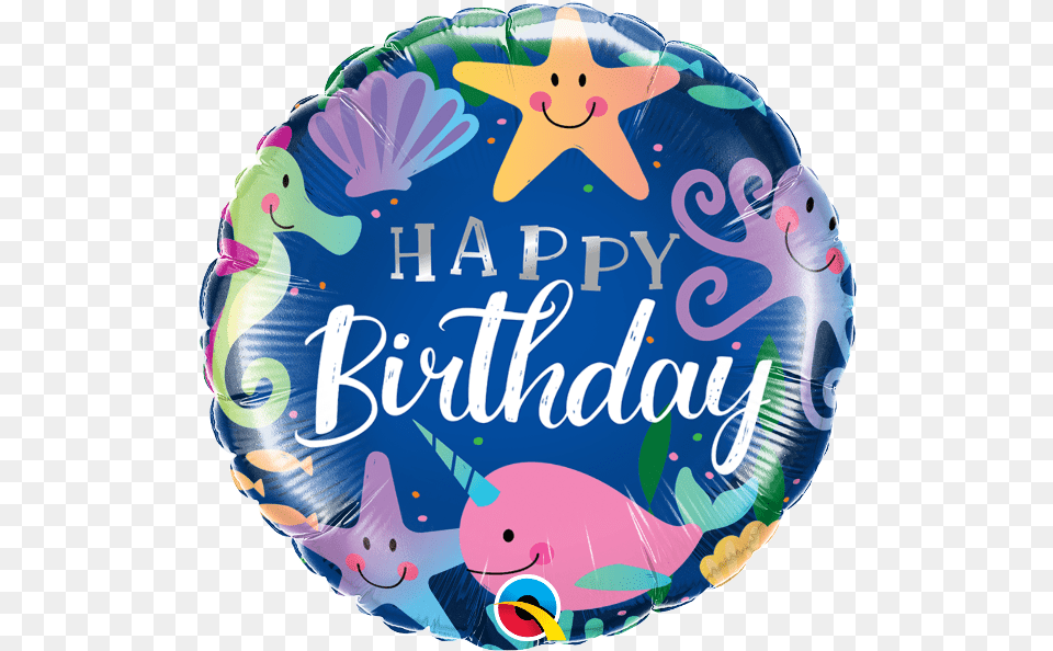 Birthday Fun Under The Sea Foil Balloon Balloon, Birthday Cake, Cake, Cream, Dessert Free Png Download