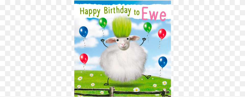 Birthday Funky Quirky Unusual Modern Cool Card Cards Greeting Card, Balloon, Animal, Livestock, Mammal Png