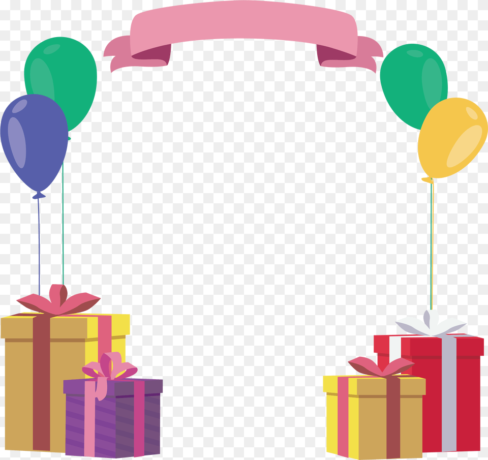 Birthday Gift Box, Balloon Free Png