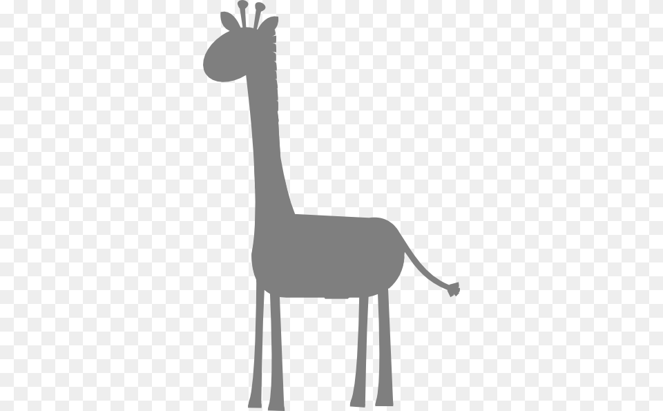 Birthday Girl Giraffes Clip Art Grey Giraffe Clipart, Stencil, Silhouette, Animal, Mammal Free Png Download