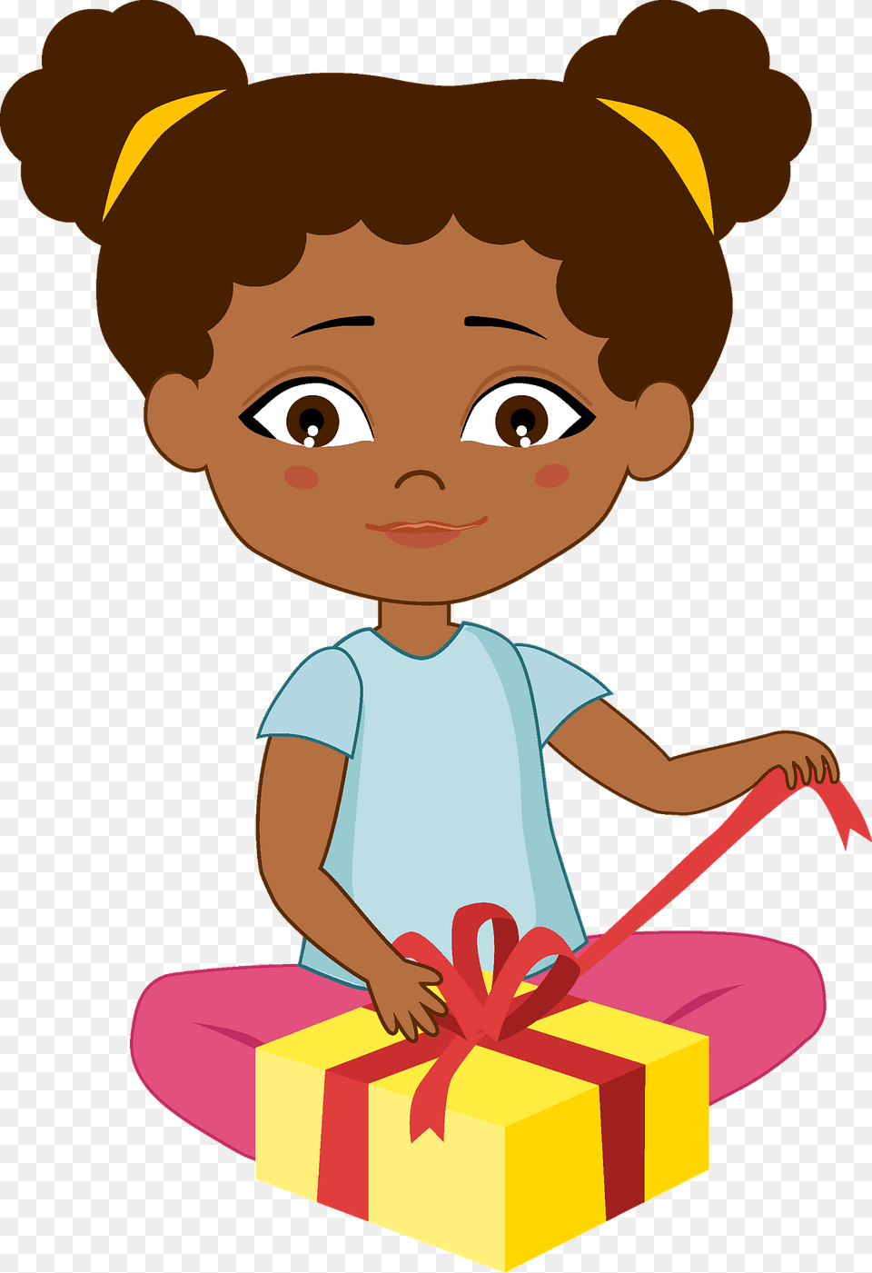 Birthday Girl Opening Her Present Clipart, Baby, Person, Face, Head Png