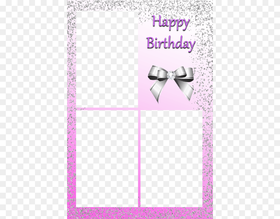 Birthday Girl Pink Silver Glitter 3 Image Portrait, Accessories, Formal Wear, Tie, Purple Png