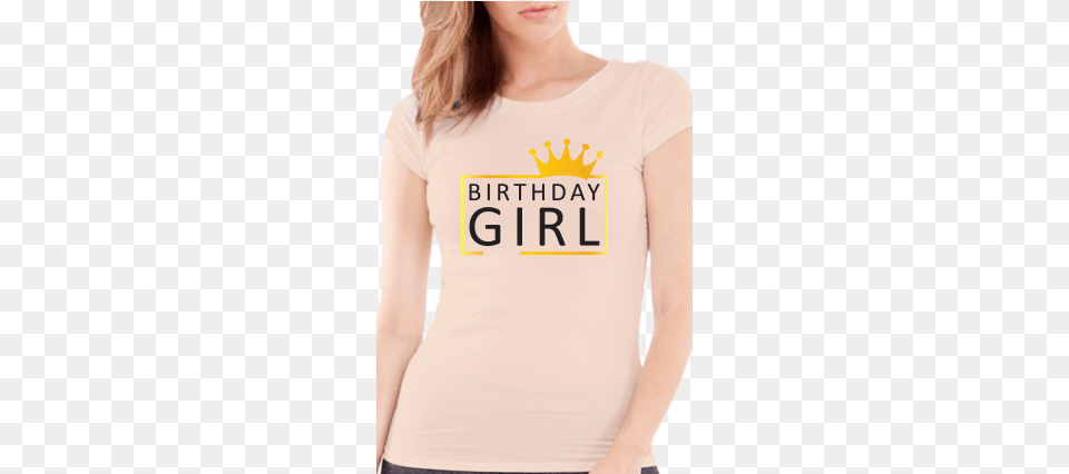 Birthday Girl Round Neck Half Sleeve Girl39s Light Peach T Shirt Birthday Girl, Clothing, T-shirt Free Png