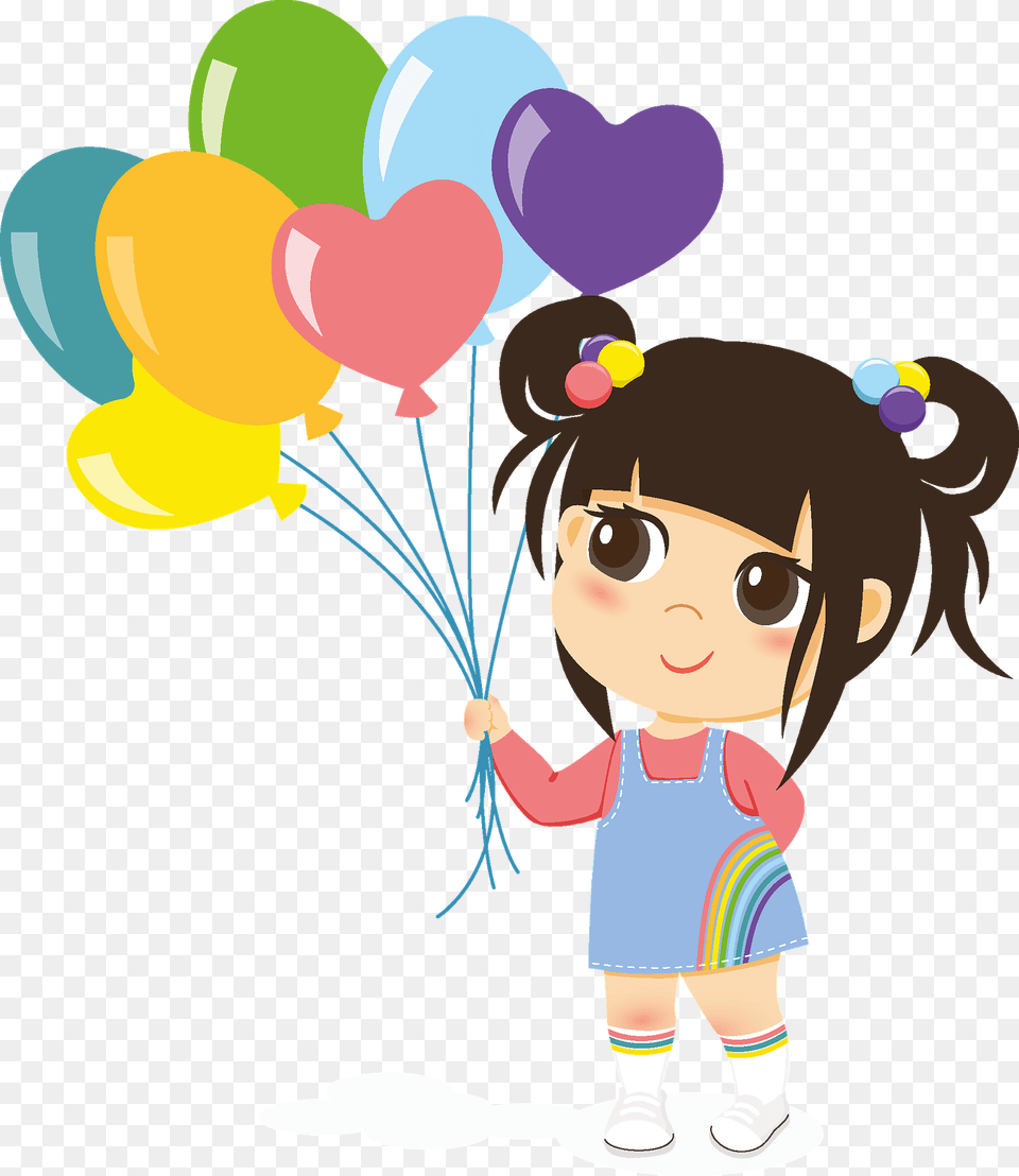 Birthday Girl With Balloons Clipart, Balloon, Baby, Person, Face Png