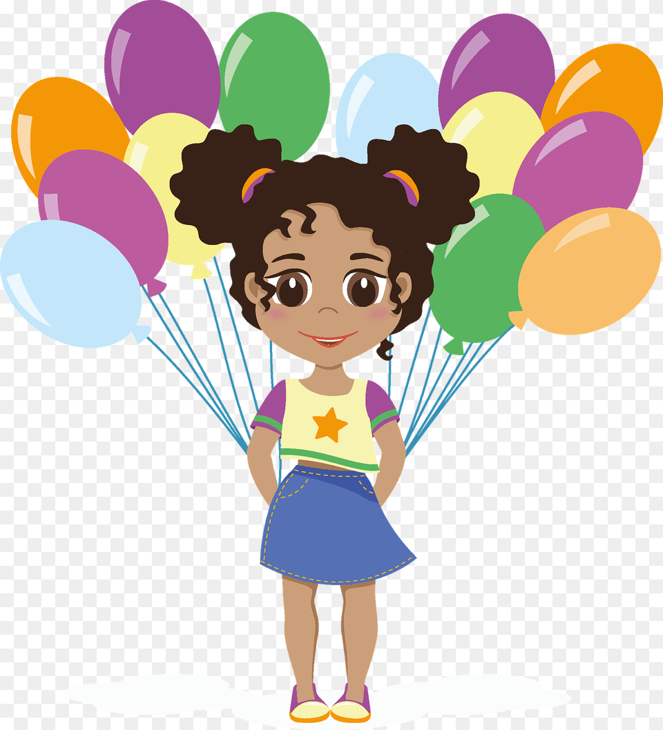 Birthday Girl With Balloons Clipart, Balloon, Baby, Clothing, Person Png