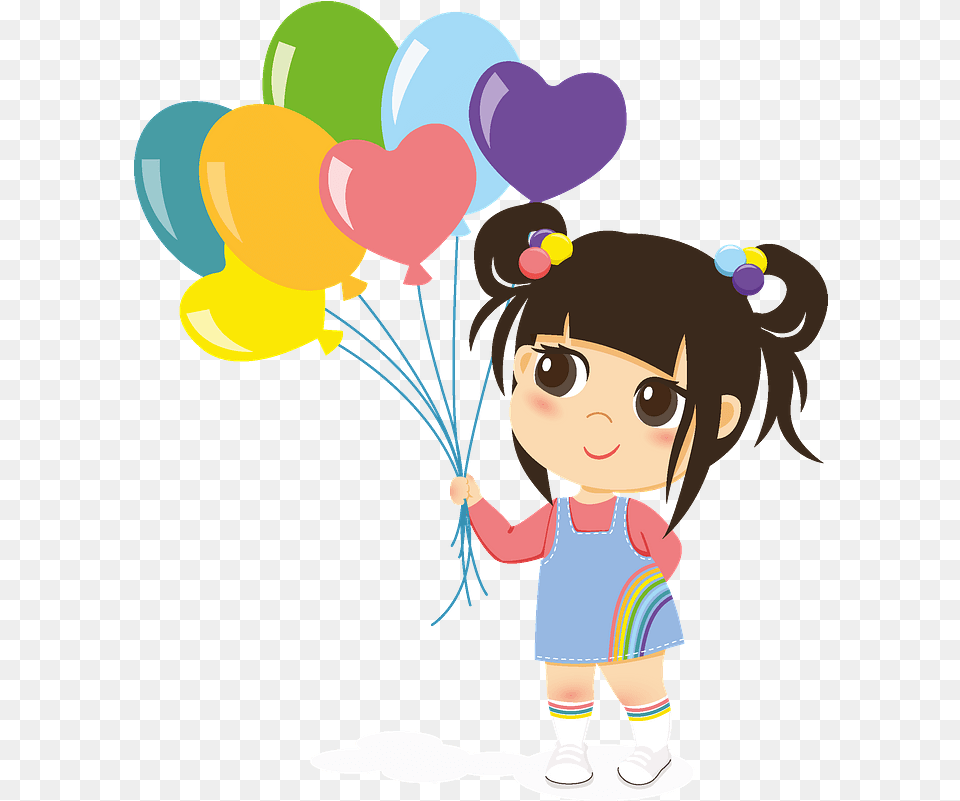 Birthday Girl With Balloons Clipart Creazilla Birthday Girl Clipart, Balloon, Baby, Face, Head Free Png Download