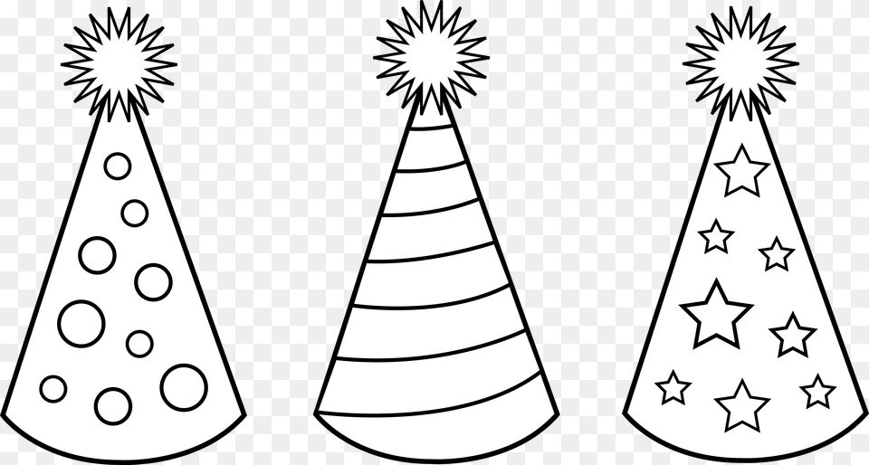 Birthday Hat Black And White Clip Art Clip Art Black And White, Triangle, Christmas, Christmas Decorations, Festival Png