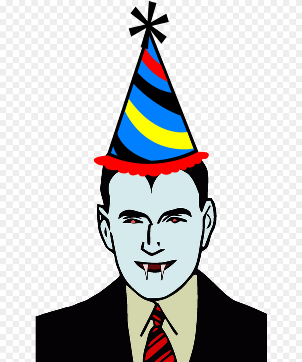 Birthday Hat Clipart Transparent Background Bram Stoker, Clothing, Party Hat, Adult, Face Free Png Download