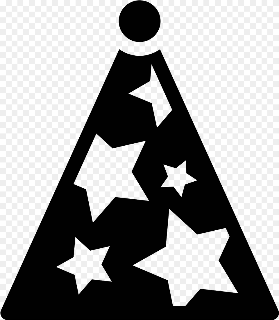 Birthday Hat Filled Icon Colored Stars Different Sizes, Gray Free Transparent Png