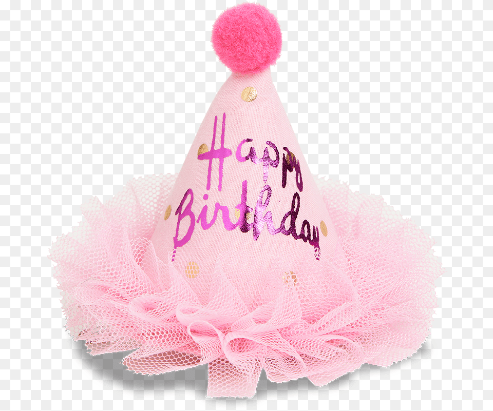 Birthday Hat Hair Clip Pink Party Hat Full Size Pink Birthday Hat, Clothing, Party Hat, Doll, Toy Png Image