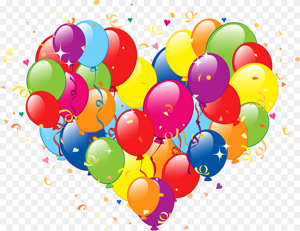 Birthday Heart Balloons, Balloon Png Image