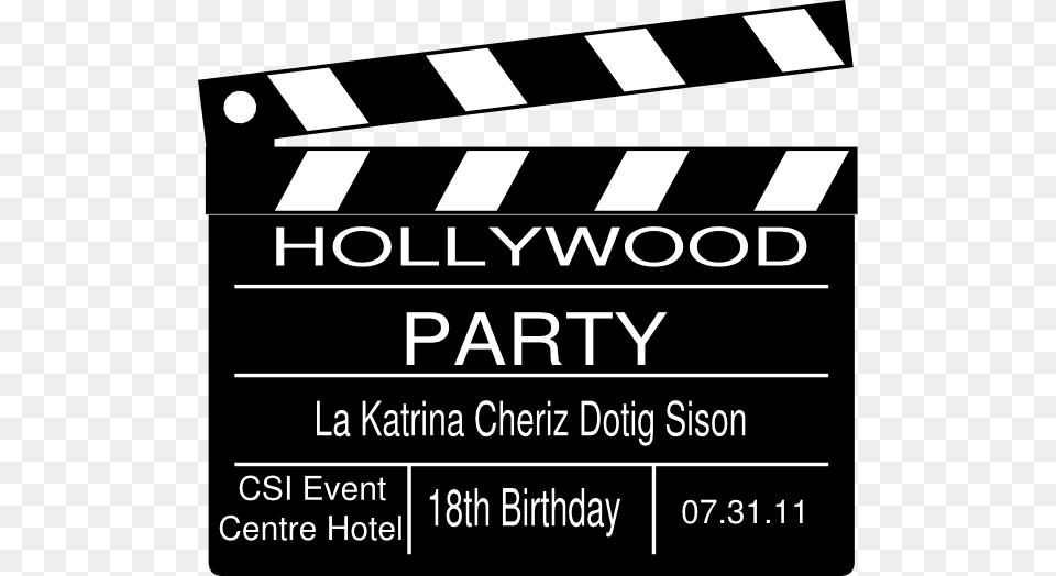 Birthday Hollywood Thme, Fence, Clapperboard, Text Png Image