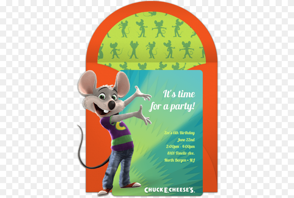 Birthday Invitation For Chuck E Cheese, Advertisement, Poster Free Png Download