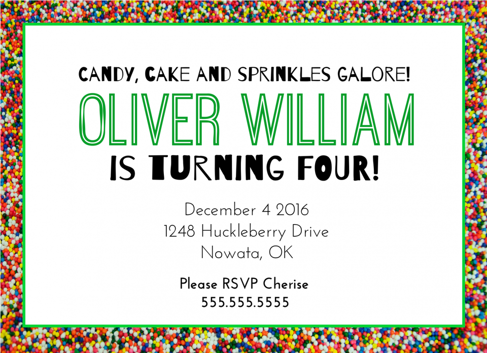 Birthday Invitation With Sprinkles Border Circle, Advertisement Free Transparent Png