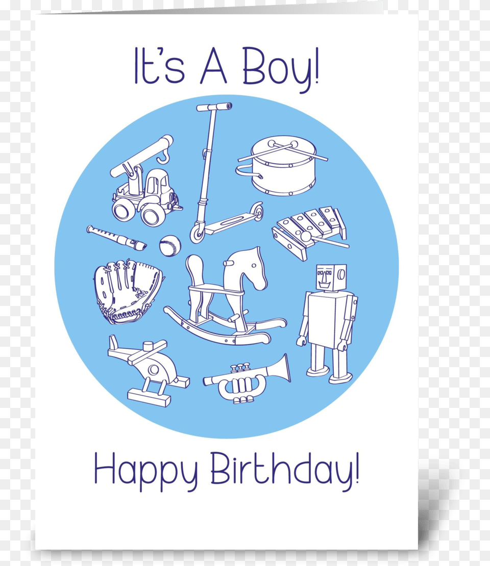 Birthday It S A Boy Toys Set2 Greeting Card Poster, Person, Machine, Spoke, Advertisement Png Image