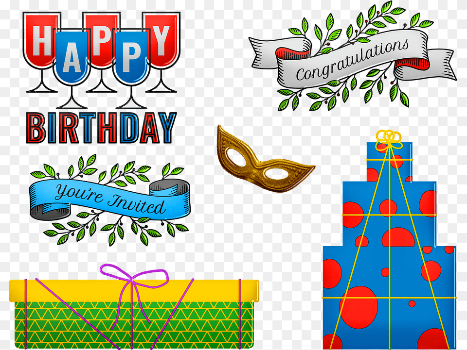 Birthday Items Gifts Cake Happy Birthday Tag Free Png Download