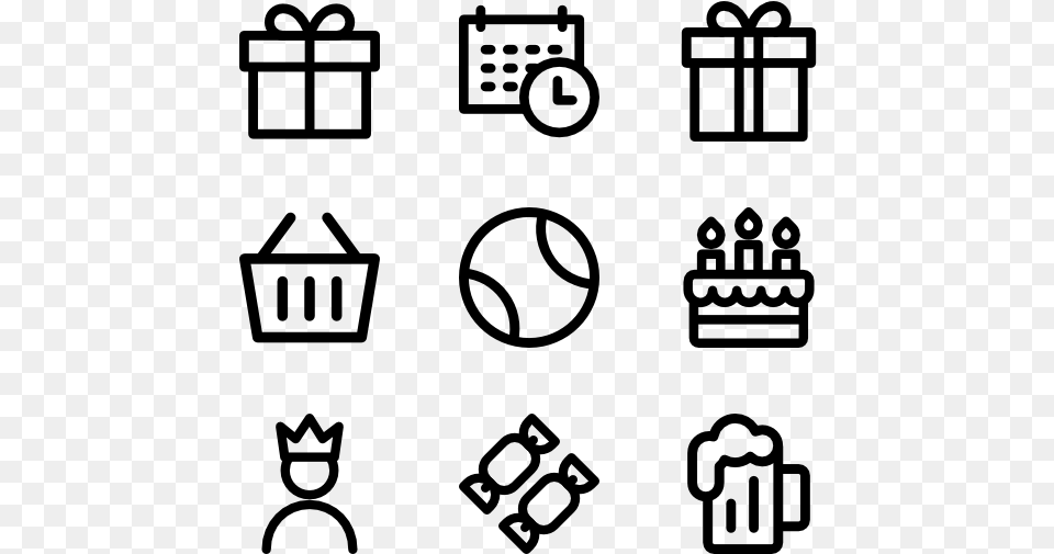 Birthday Login Icon, Gray Free Png Download