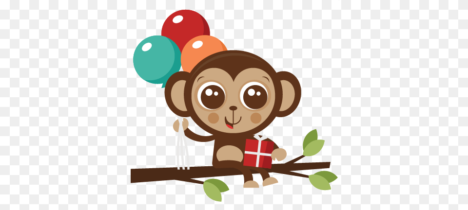 Birthday Monkey Svg Cut File Birthday Svg Files Birthday Happy Birthday Monkey Cartoon, Balloon, Face, Head, Person Free Png