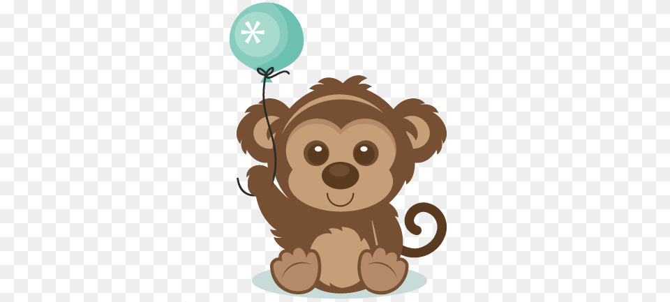 Birthday Monkey Svg Scrapbook Cut File Cute Clipart Files Happy Birthday Good Boy, Balloon, Winter, Snowman, Snow Free Png Download