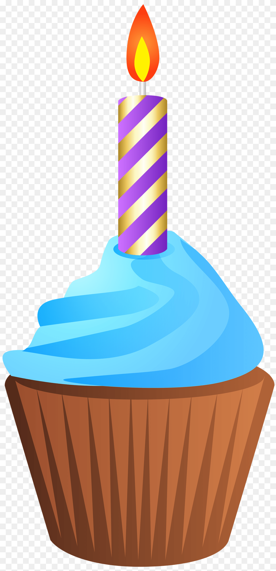 Birthday Muffin With Candle Transparent Clip Art Image, Cake, Dessert, Food, Cream Free Png