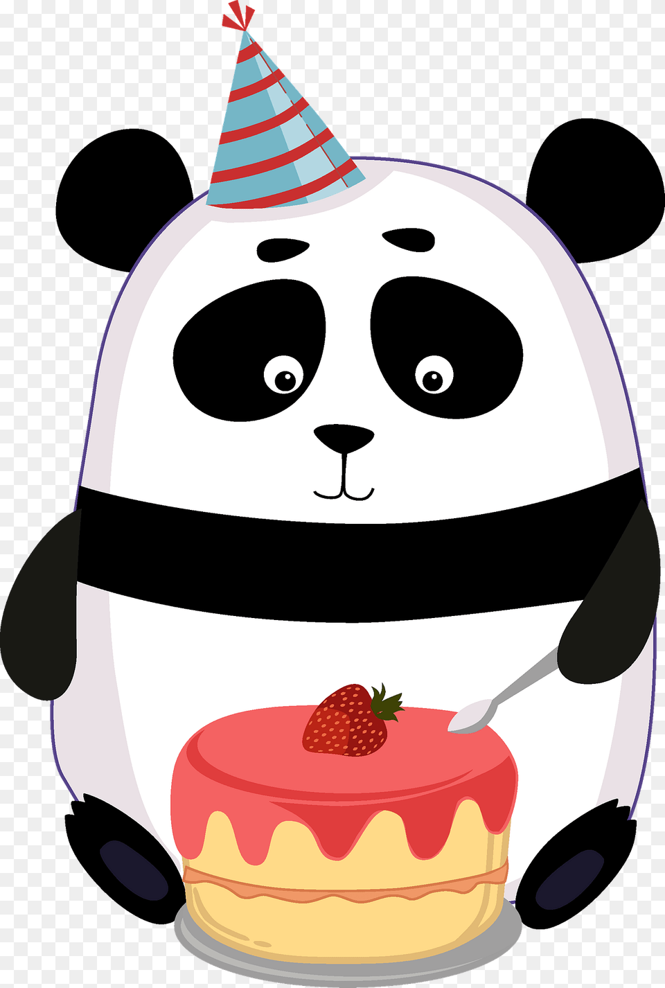 Birthday Panda Clipart, Clothing, Hat, Berry, Produce Png Image
