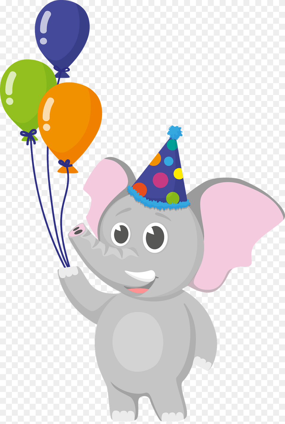 Birthday Party Elephant Clipart, Balloon, Clothing, Hat, Nature Free Png