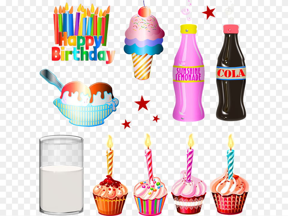 Birthday Party Happy Birthday Cake Ice Cream Soda, Person, People, Dessert, Food Png Image