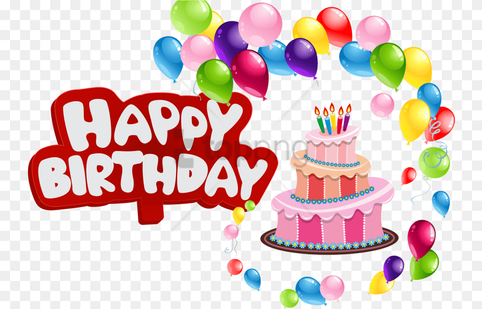 Birthday Party Happy Birthday With Balloons, Person, People, Food, Dessert Png Image