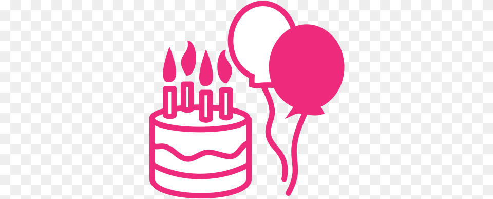 Birthday Party Icon Birthday Pink Icon, Birthday Cake, Cake, Cream, Dessert Png