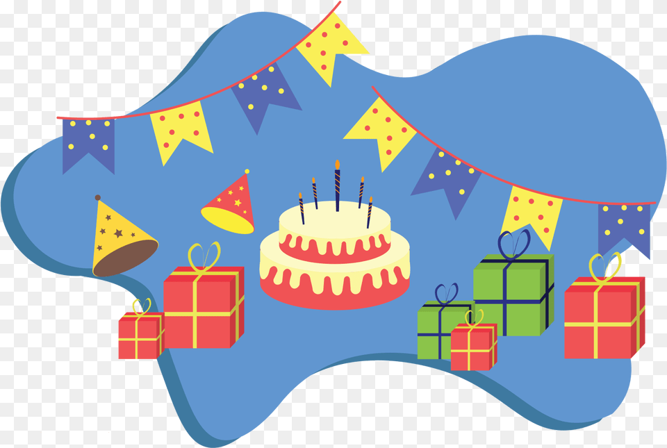Birthday Party Illustration By Harshita Prakash Clip Art, Circus, Leisure Activities, Birthday Cake, Cake Free Png