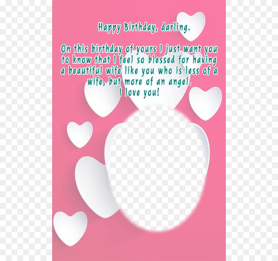 Birthday Photo Frame For Wife Heart, Advertisement, Poster, Envelope, Greeting Card Png