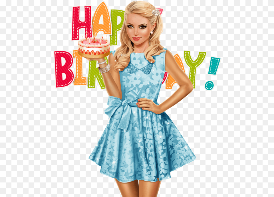 Birthday Png7 Nadpis Happy Birthday, Clothing, Dress, Birthday Cake, People Png Image