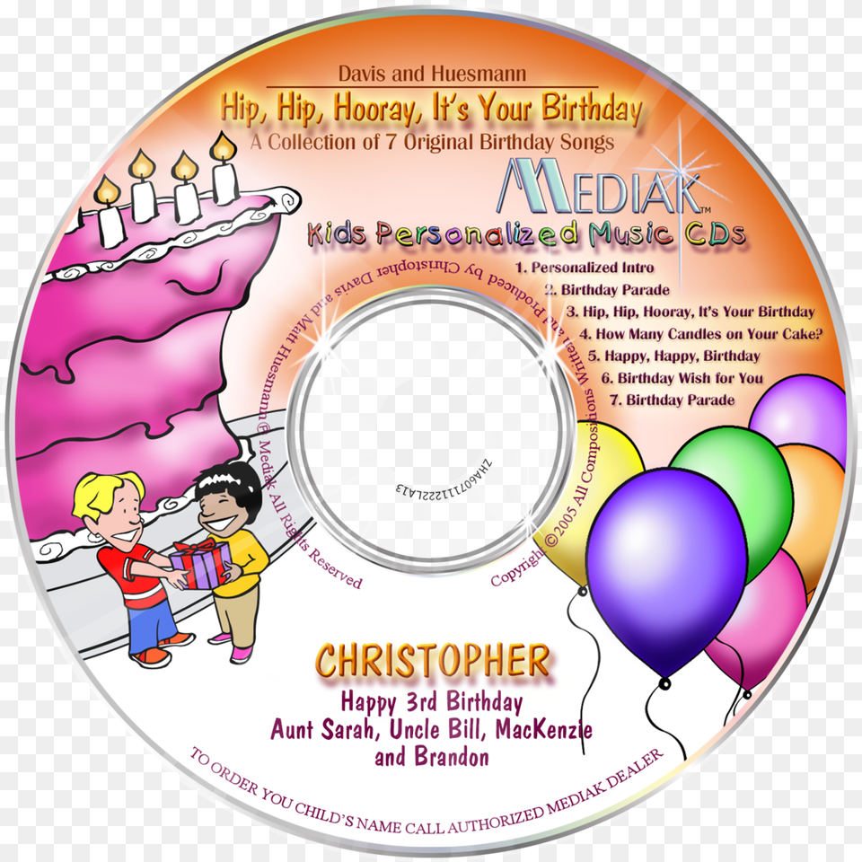 Birthday Songs, Disk, Dvd, Baby, Balloon Free Png Download