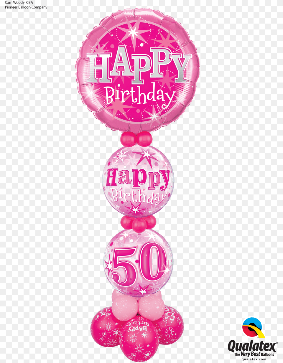Birthday Sparkle Column Ages 18 60 Pink Birthday Balloon Blue Free Png