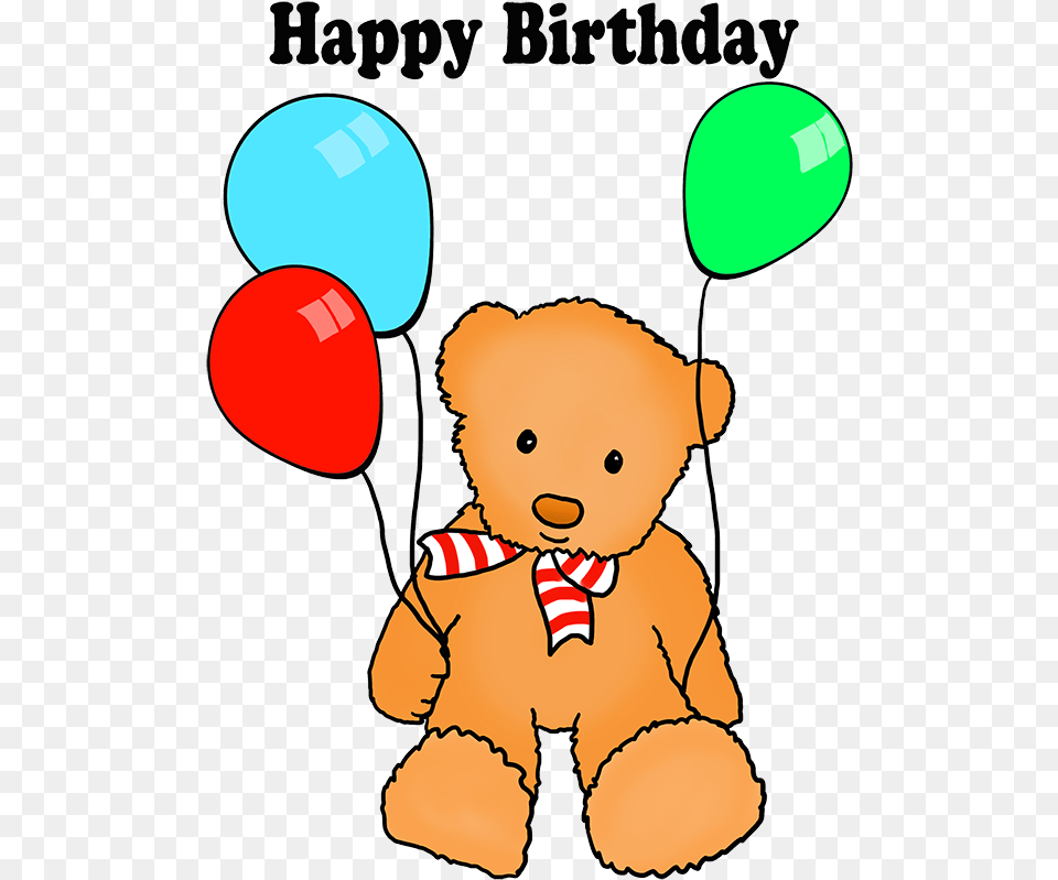 Birthday Teddy Bear With Balloons Happy Birthday From A Superhero Card, Balloon, Baby, Person, Face Png