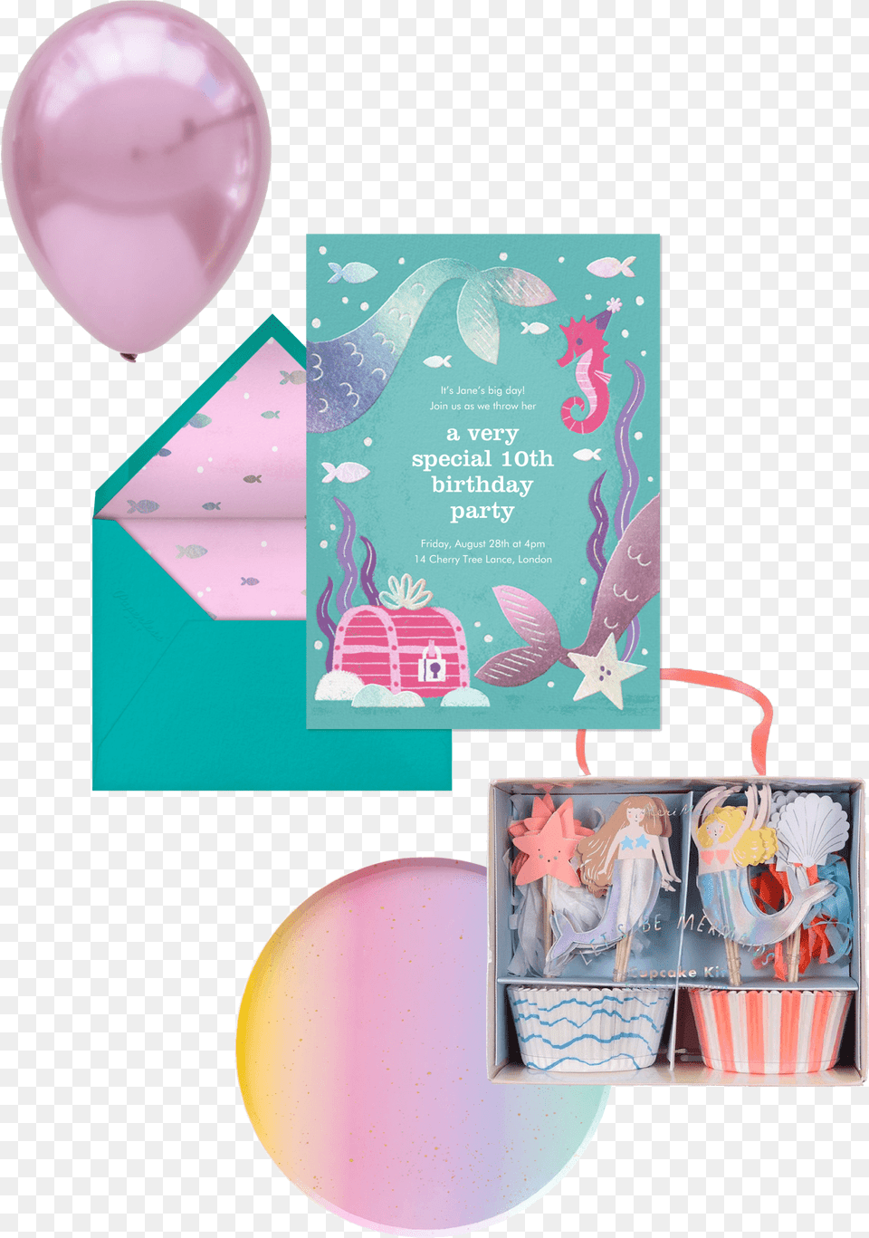 Birthday Themes We Love And The Supplies To Match Meri Meri Cupcake Kit, People, Person, Balloon, Envelope Png Image
