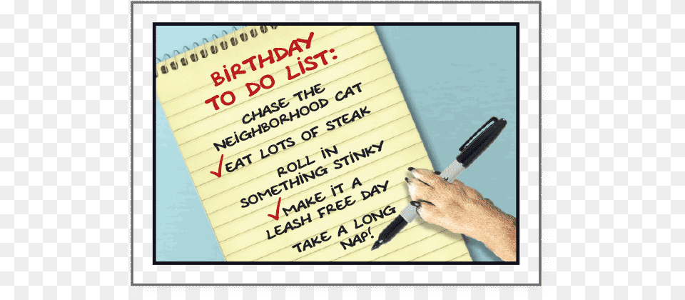 Birthday To Do List Writing, Handwriting, Text, Adult, Male Free Png